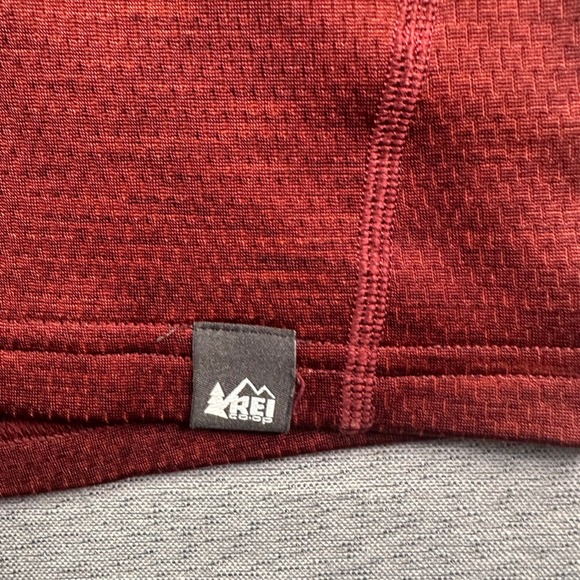 REI Co-op 1/4 Zip Pullover Fleece Mens XL Red Long Sleeve Outdoors Lightweight - Picture 5 of 9